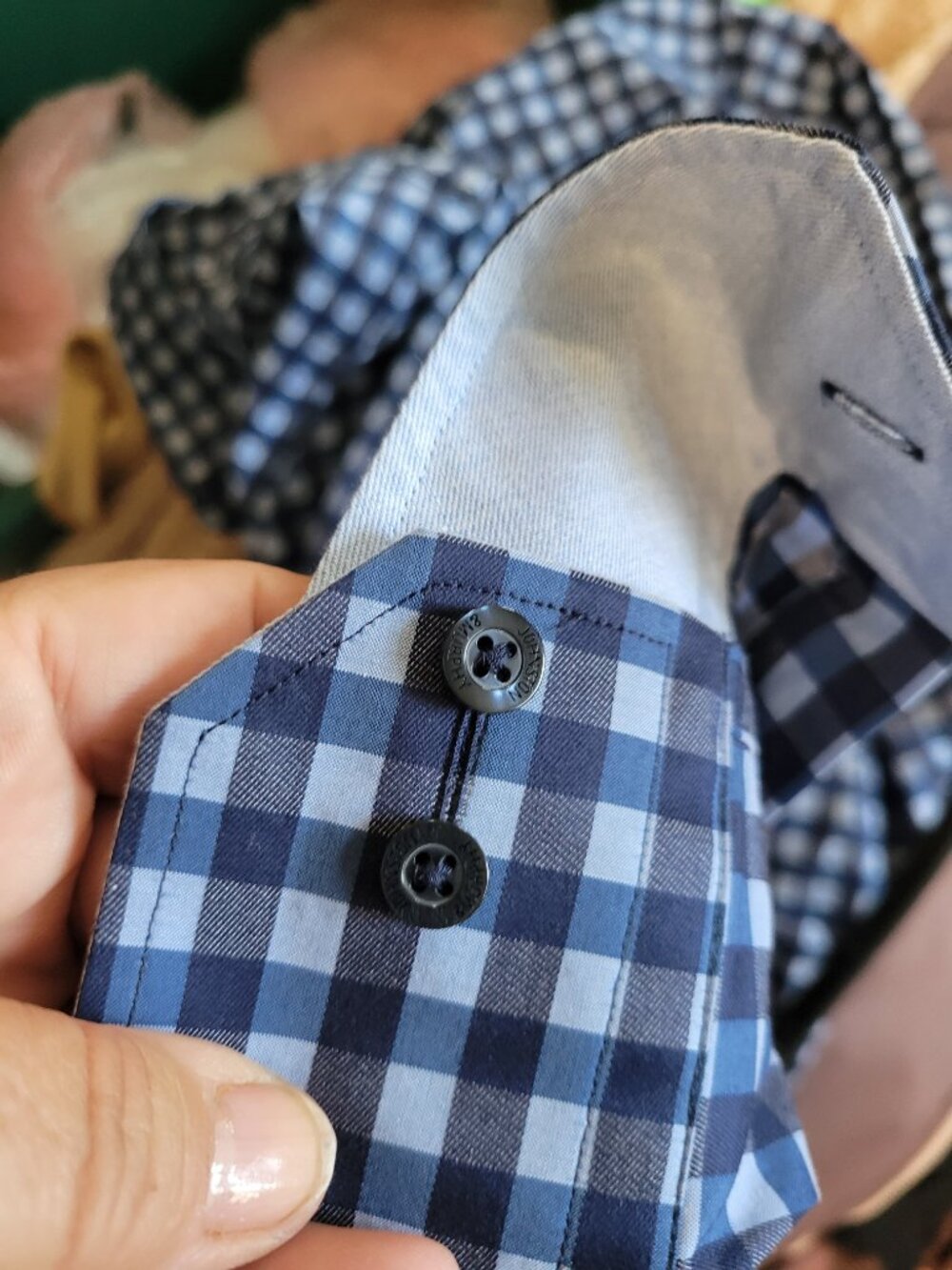 NWT Johnston & Murphy Size L Checkered Shirt - Picture 6 of 6